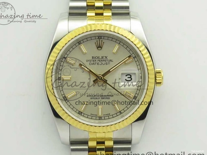 YG Stick Silver Bracelet on SS 126233 Markers ARF Jubilee Dial SS DateJust Best Edition 36 YG 1:1 SH3135 0505